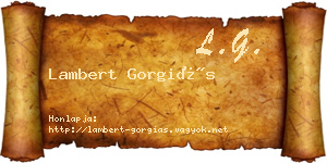 Lambert Gorgiás névjegykártya